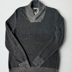 J. Ferrar Sweater Men's Large Black/Grey Pullover Long Sleeve Cowl Neck